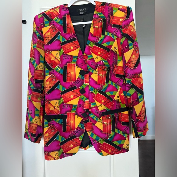 Colorful vintage blazer 💯 Silk size 10 true to size. - Picture 3 of 4